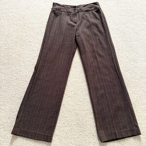 New Directions Mid Brown Plaid Straight Leg Career Pants | Petite 8P